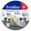 OLLA CON TAPA VIDRIO 26cm EXCALIBUR