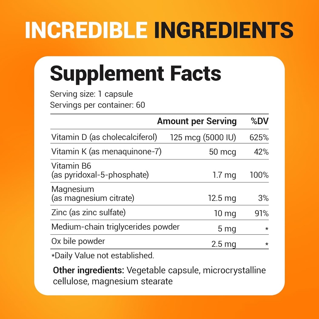 Dr. Berg D3 & K2 Vitamin 60capsulas