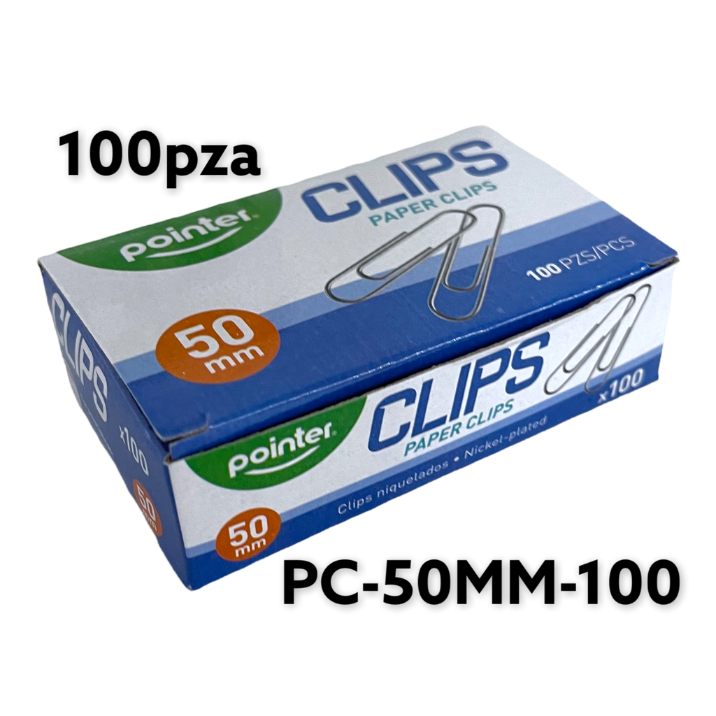 Clips Metalicos para Papel 100pza POINTER