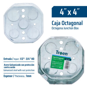 Cajilla Octagonal 4 X 4" 1/2 - 3/4" TROEN