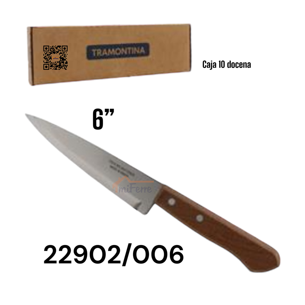 CUCHILLO DE COCINA 6&quot; TRAMONTINA (docena)