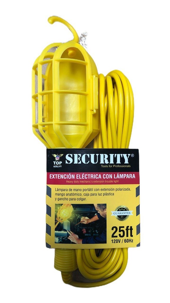 EXTENSION ELECTRICA 25ft CON LAMPARA SECURITY