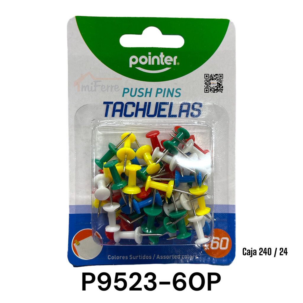 Tachuelas de Colores 60pza POINTER