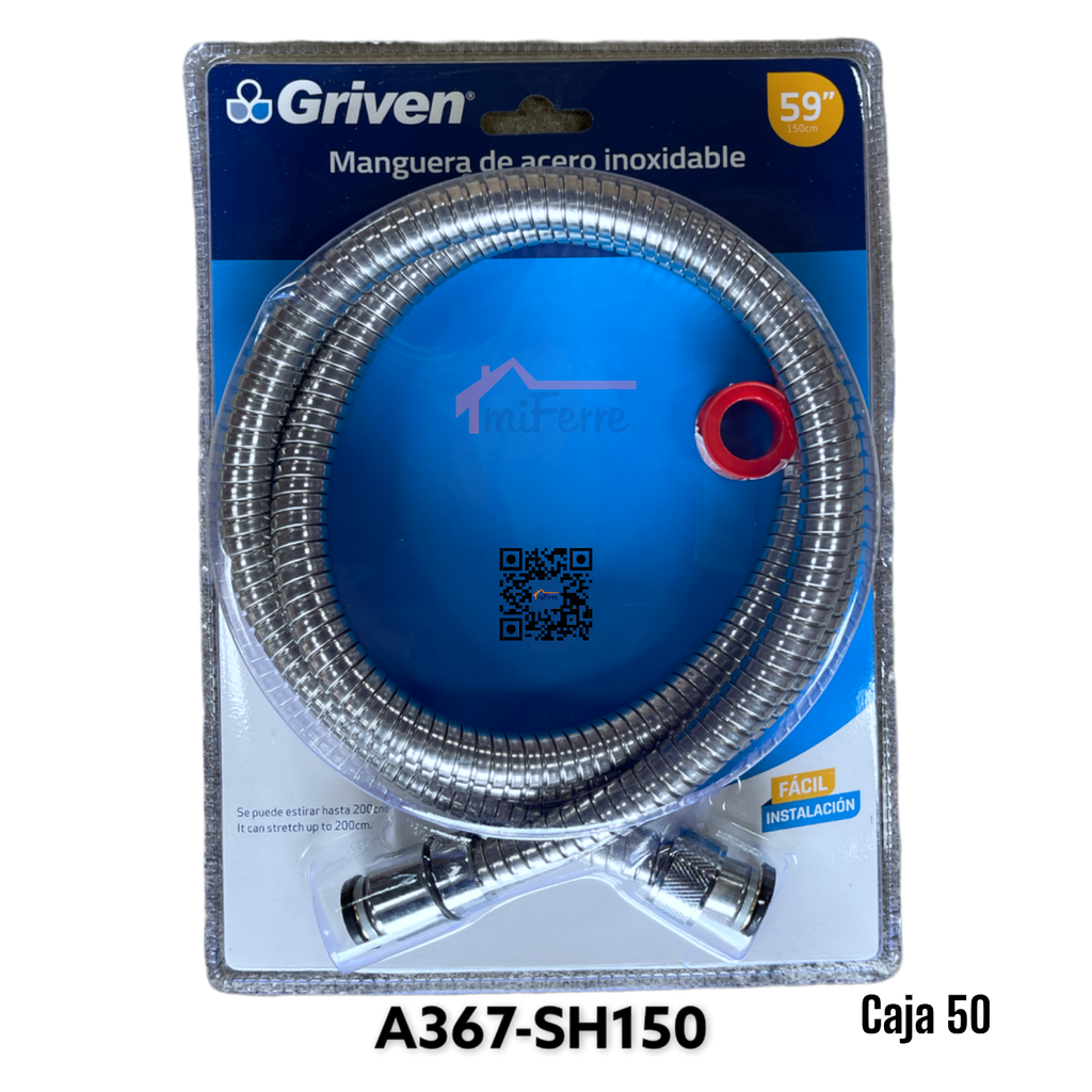 MANGUERA DE ACERO INOXIDABLE GRIVEN 59&quot;