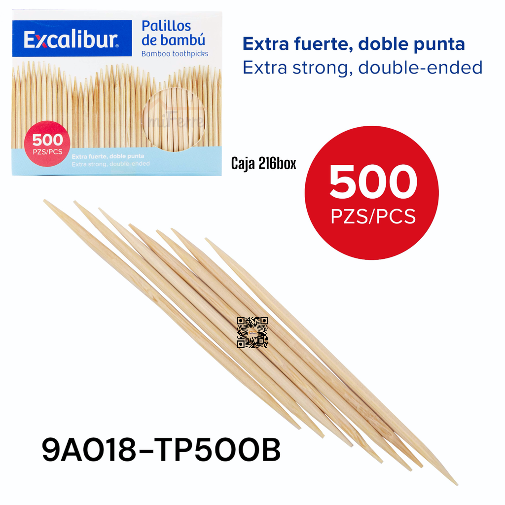 PALILLOS DE DIENTES EXCALIBUR 500pza