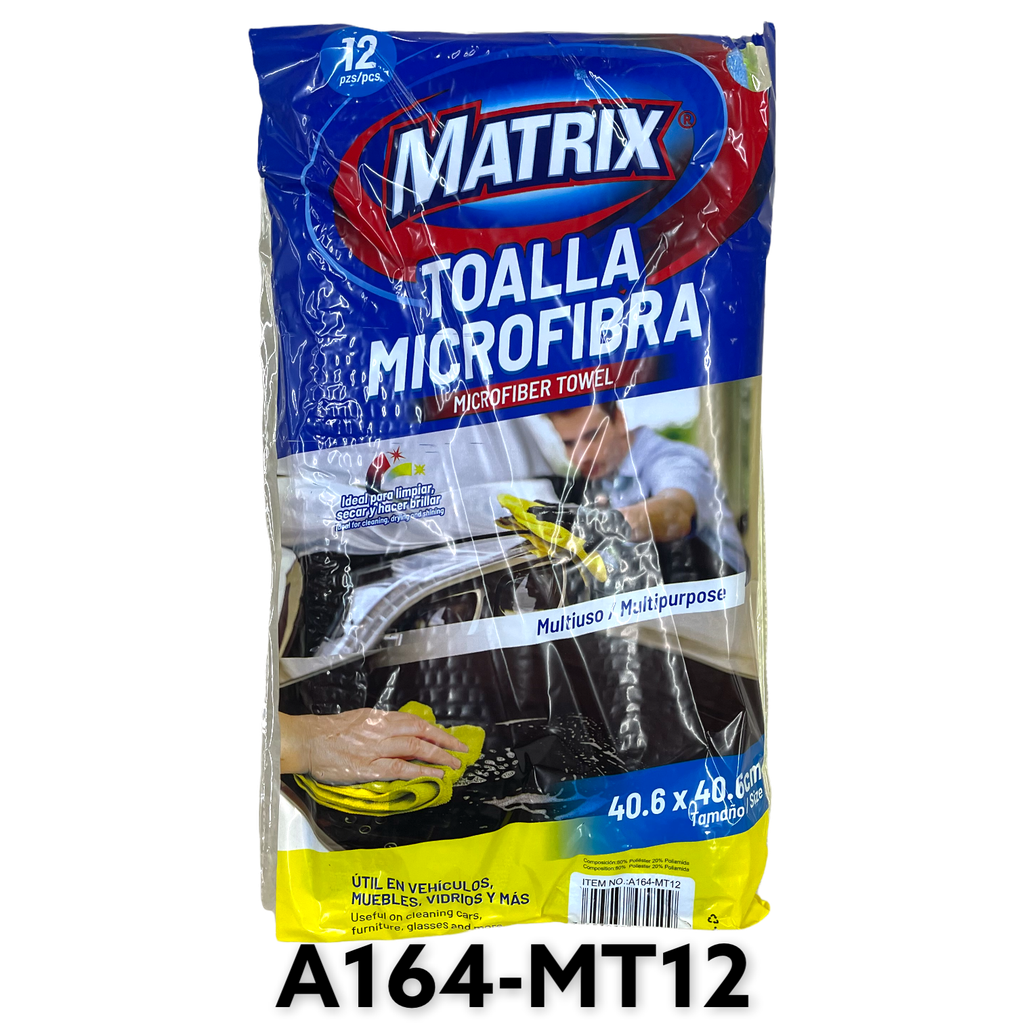 TOALLA MICROFIBRA 12pza MATRIX