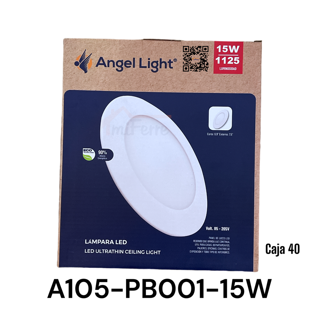 LAMPARA LED EMPOTRABLE ANGEL LIGHT REDONDA 15W 6400K