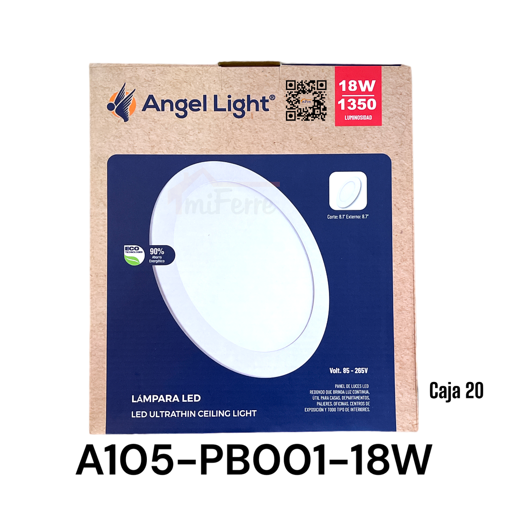 LAMPARA LED EMPOTRABLE ANGEL LIGHT REDONDA 18W 6400K
