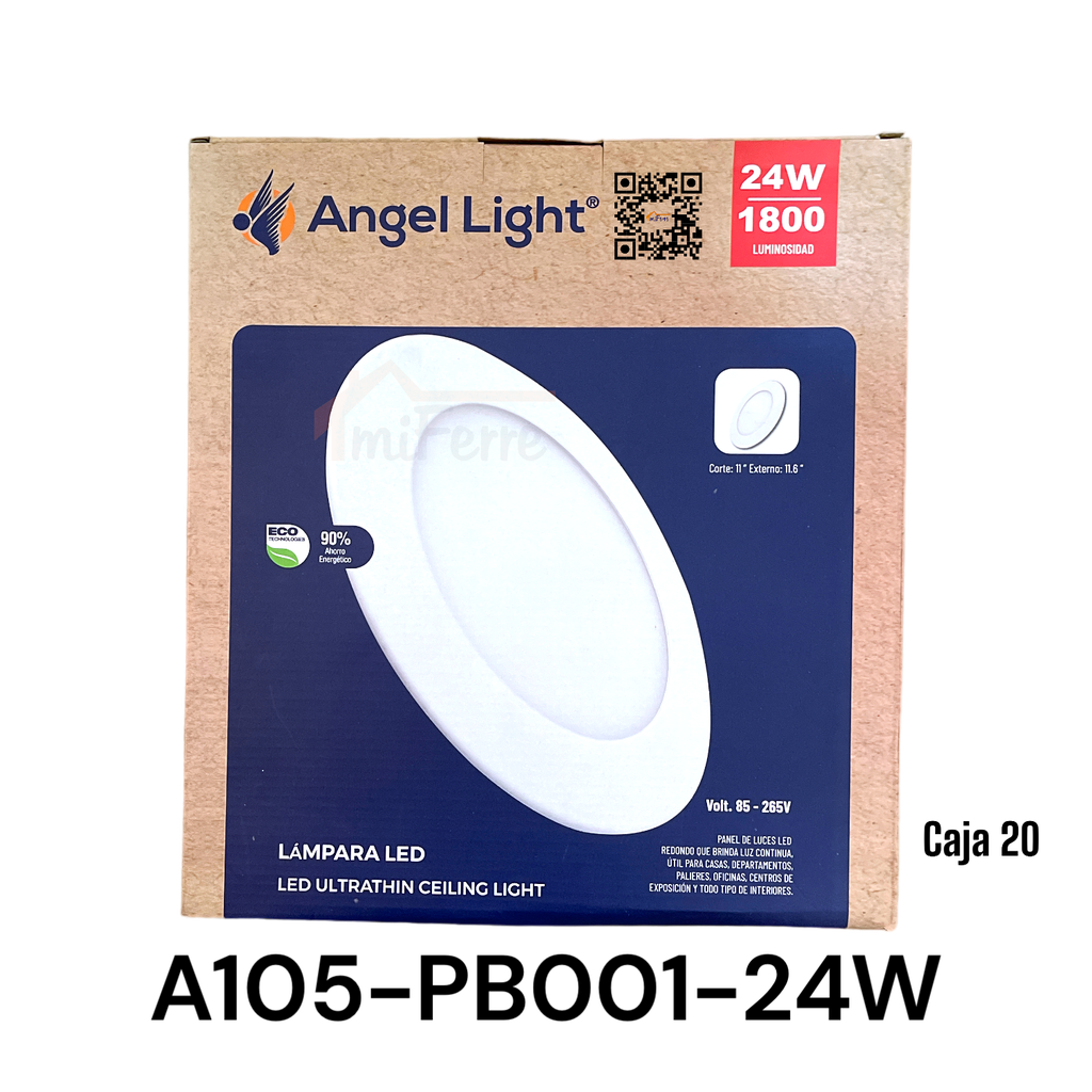 LAMPARA LED EMPOTRABLE ANGEL LIGHT REDONDA 24W 6400K