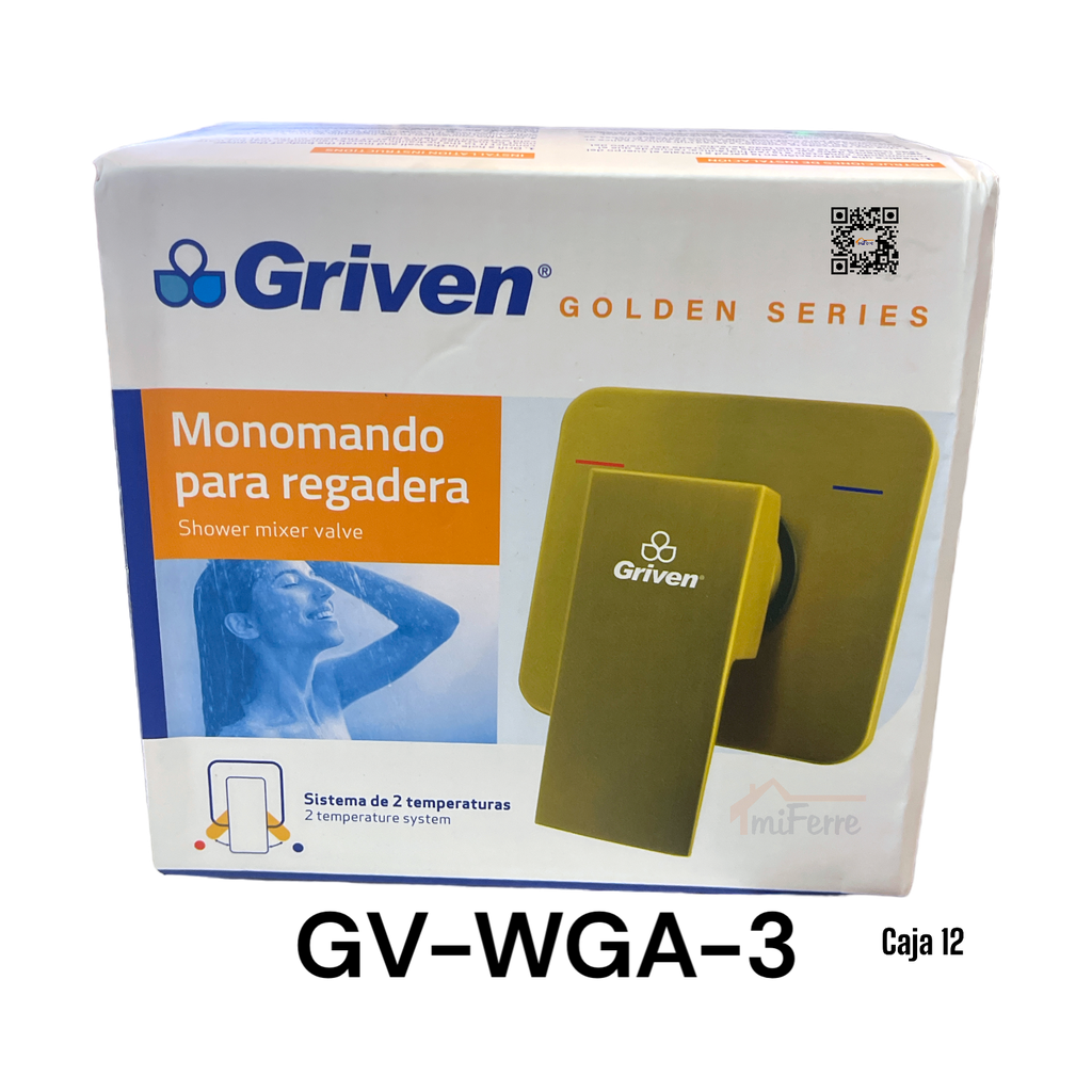 Monomando para Regadera GRIVEN GOLDEN SERIES