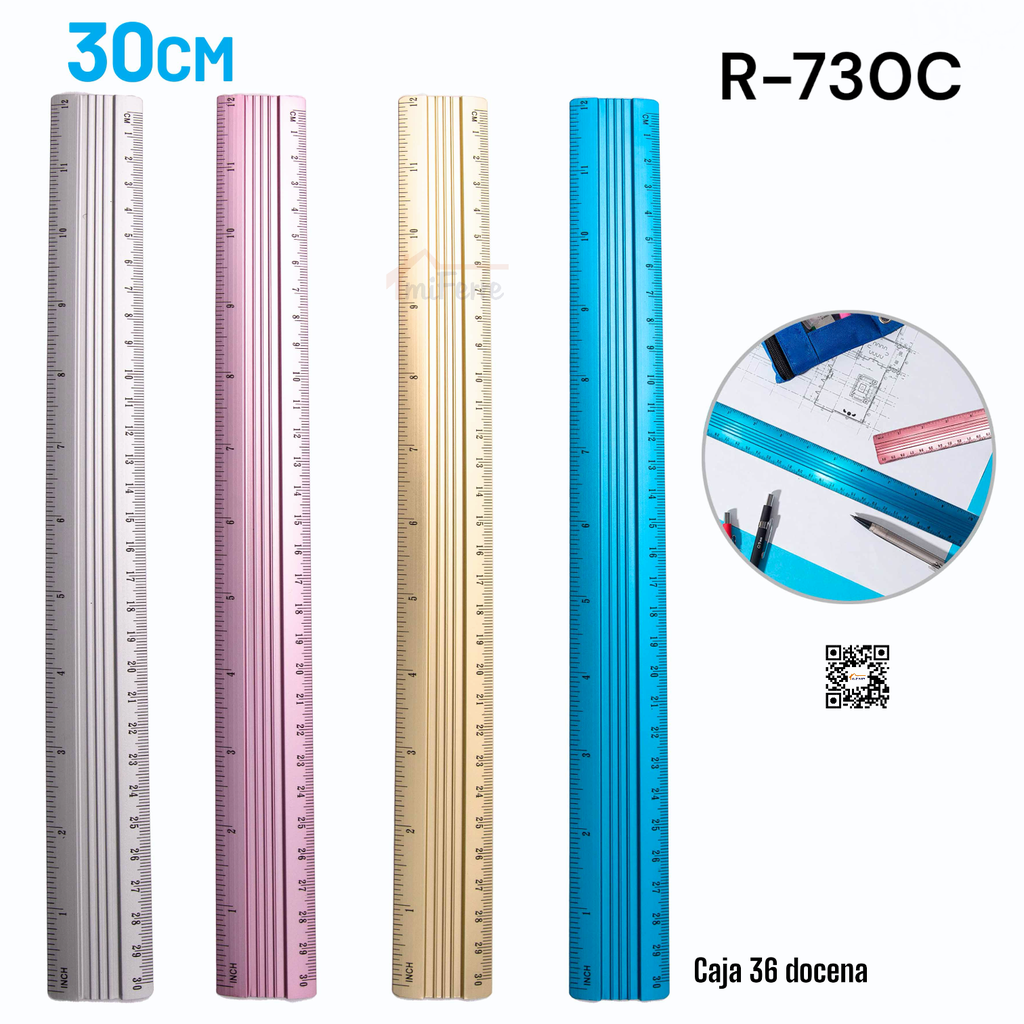 REGLA DE ALUMINIO 30cm POINTER (docena)