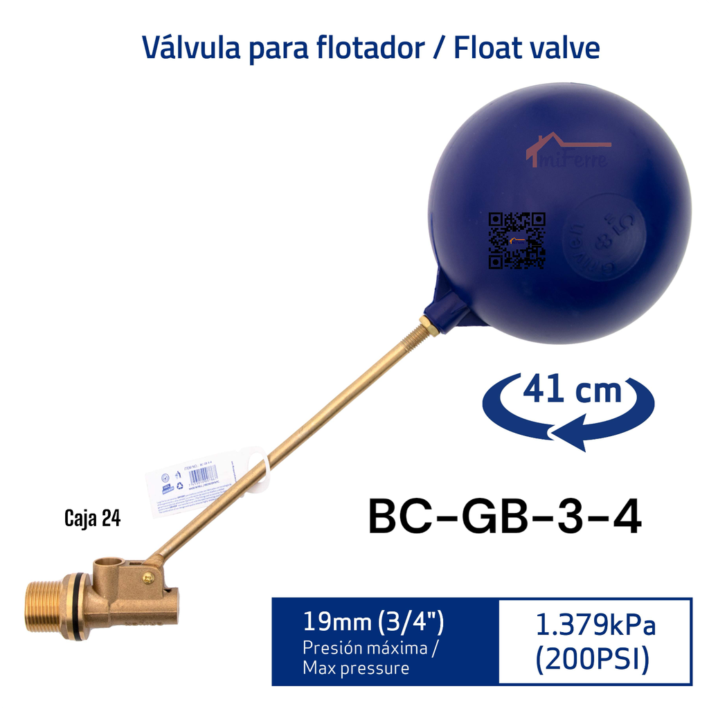 VALVULA FLOTANTE 3/4&quot; GRIVEN