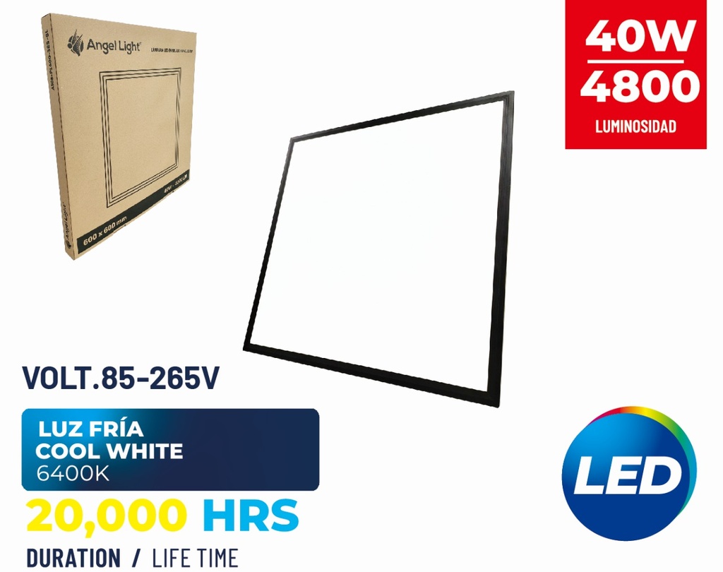 Lampara Panel Led Cuadrada para Empotrar 40W ANGEL LIGHT