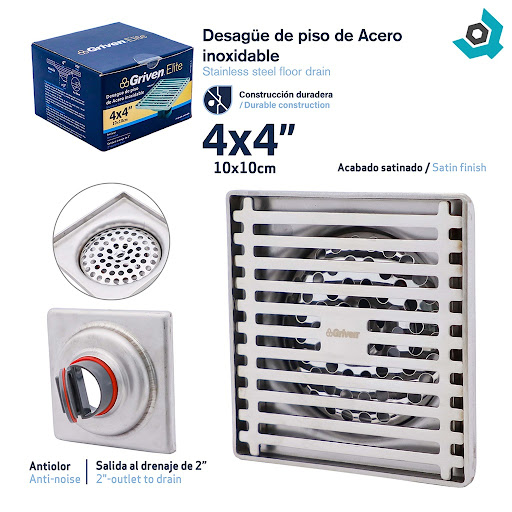 [GRV-SD-L-S] Desague de Piso Anti-Olor GRIVEN Elite