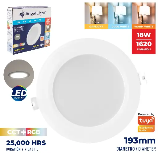 [AL-PB001-18W-S-SM] Lampara Panel Led Redondo Smart 18W ANGEL LIGHT