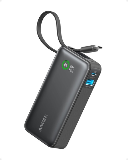 [A1259H11-1] ANKER Nano Power Bank 10,000mAh 30W Fast Charging Lightweight with Built-In USB-C Cable