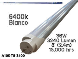 [A105-T8-2400] LAMPARA LED DE TUBO 8ft 36W ANGEL LIGHT