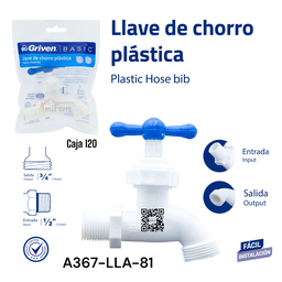 [A367-LLA-81] LLAVE DE CHORRO PVC 1/2&quot; GRIVEN