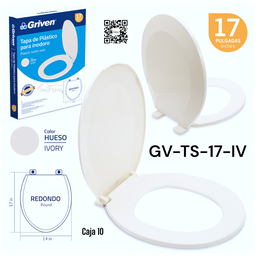 [GV-TS-17-IV] Tapa de Plastico para Inodoro 17&quot; GRIVEN