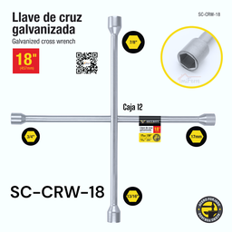 [SC-CRW-18] LLAVE DE LLANTA CRUZADA 18&quot; SECURITY