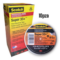 TAPE ELECTRICO 3/4&quot; X 66' SUPER 33+ SCOTCH 3M 10pza