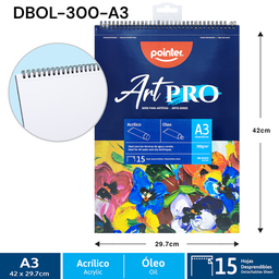[DBOL-300-A3] BLOC DE DIBUJO A3 X 15hojas POINTER ART PRO