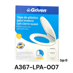 [A367-LPA-007] TAPA DE PLASTICO PARA INODORO 17&quot; GRIVEN CIERRE SUAVE