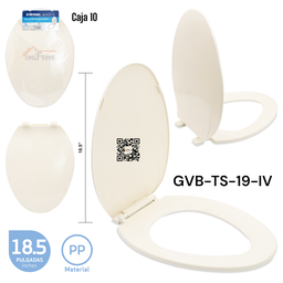 [GVB-TS-19-IV] TAPA DE PLASTICO PARA INODORO 18.5&quot; GRIVEN