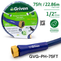 [GVG-PH-75FT] MANGUERA REFORZADA PARA AGUA 1/2 X 75FT GRIVEN